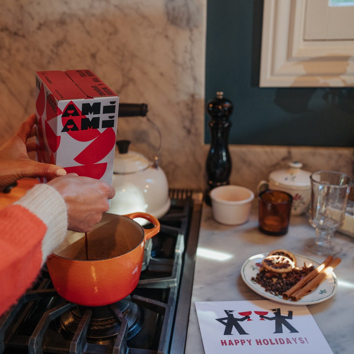 People enjoying boxed wine